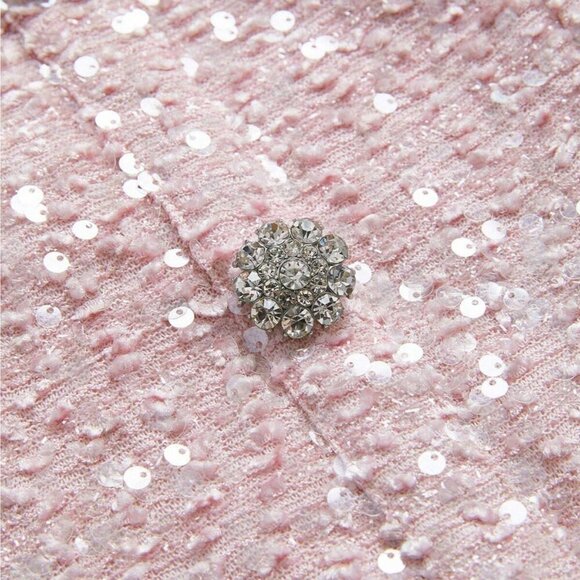 Elegant Sequin tweed Dress & Blazer 2 piece Suit Set pink - Picture 9 of 12